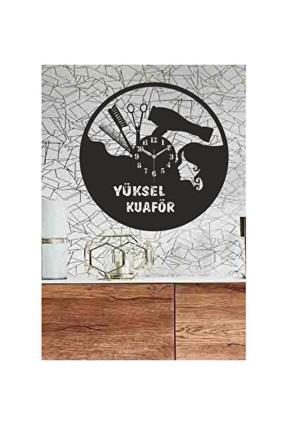 hediyelikevi Kuaför Ahşap Duvar Saati....ürüne Eklenecek Isim Sipariş Mesajı ...