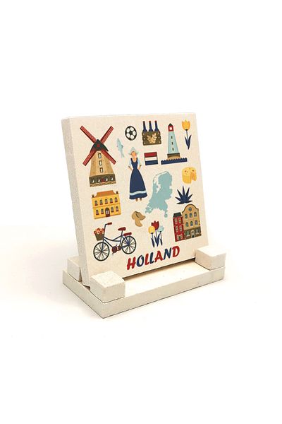 Sadrazam Dutch Symbols Printed Natural Stone Tabletop