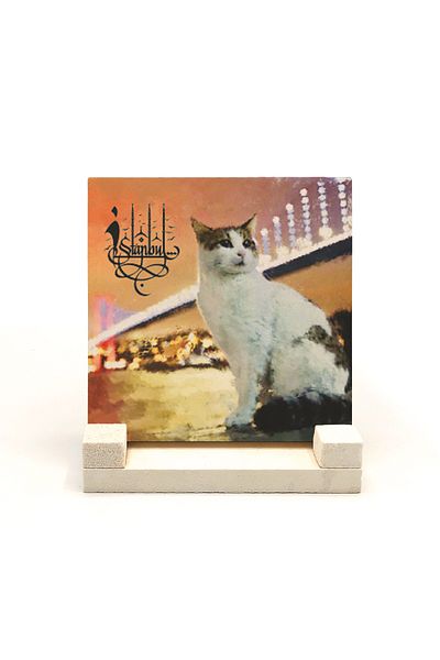 Sadrazam Istanbul Cat Printed Natural Stone Tabletop