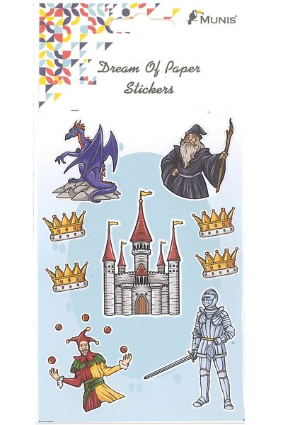 MUNIS Αυτοκόλλητο King Castle Knight King Crown (1 φύλλο, μέγεθος A6)