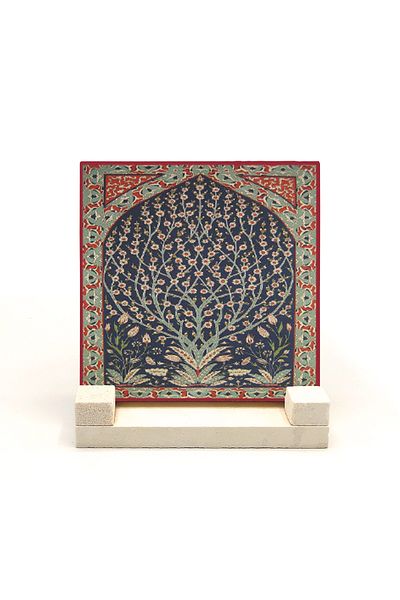 Sadrazam Iznik Tile Pattern Printed Natural Stone Tabletop