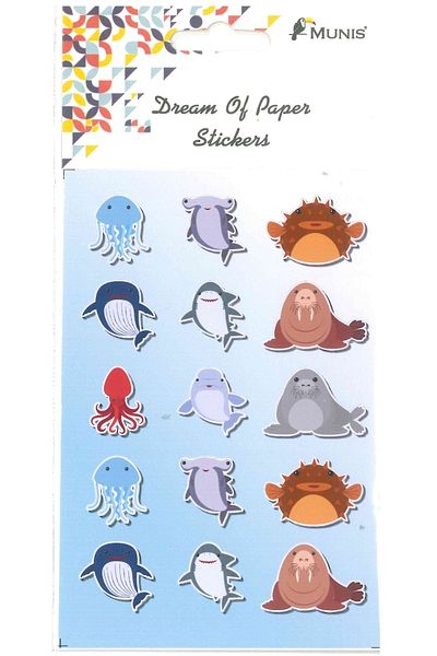 MUNIS Αυτοκόλλητο Sea Creatures Sea Animals (1 Φύλλο, Μέγεθος A6)