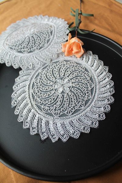 Emtory Home 6 bucăți Anthemis Chia Silver Coaster și șervețel de cocktail