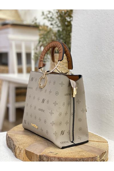Armine 260 Model Metal Handle Crossbody Bag for Women