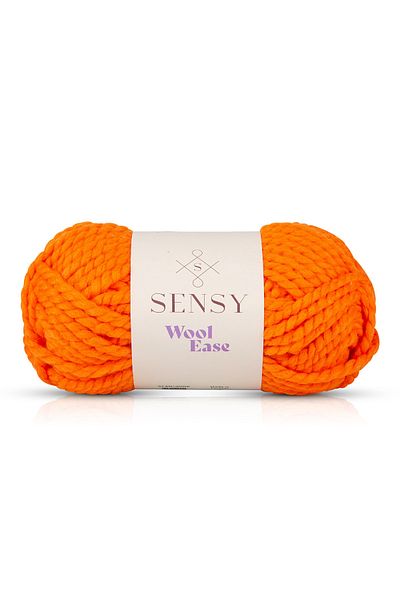 SENSY Premium Wool Ease Hand Knitting Thread Scarf Beanie Hat Thread Poncho Thread Cardigan Thread Orange