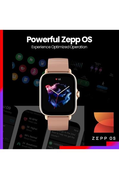 Amaze Amazfit Gts 3 Akıllı Saat, Fitness, Adet Döngüsü Kontrolü, Kalp Atış Hızı, Spo2 Ve Stres Seviyesi, 1