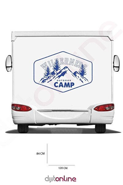 Dijitonline Autocolant pentru camping pentru rulotă - Autocolant pentru munte - 120x84