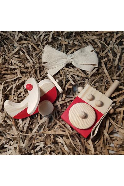 aswood Wooden Montessori Baby Wireless + Baby Airplane Toy Set,waldorf Toy,gift Children's Toy +2 Years