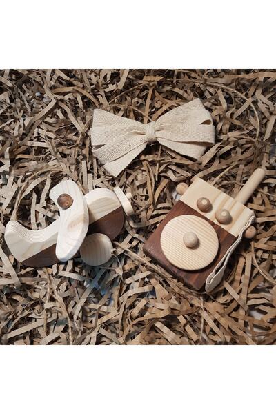 aswood Wooden Montessori Baby + Baby Airplane Toy Set,waldorf Toy,gift Childr...