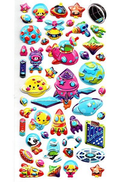 Limmy ملصق دفتر ملاحظات منقوش، ملصق مخطط (limlra-033) - 17x9 سم - الفضاء، المجرة