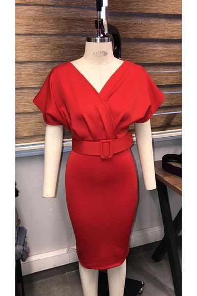 rengamoda Rochie roșie Legend Woman, cu curea din țesătură Diver