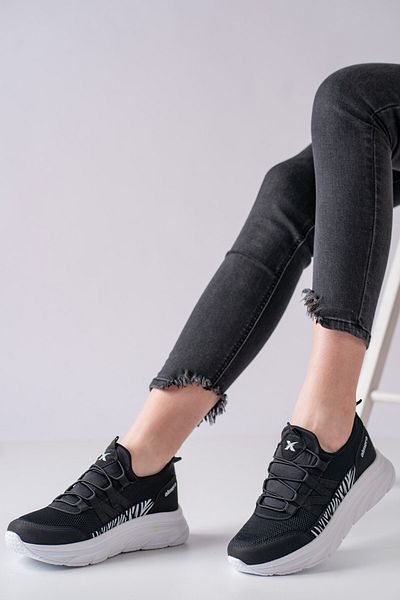 LETAO Pantofi de mers cu pantofi sport casual, negru, alb, pentru femei