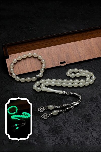 The Collection Glow in the Dark Cat's Eye Natural Stone Prayer Beads and Bracelet Set