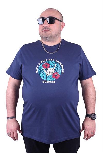 Starbattal Tricou bărbătesc cu gât mai mare, vară 23119 Marine