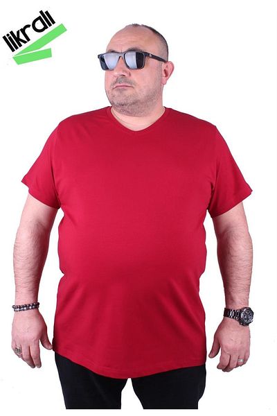 MocGrande Ανδρικό μπλουζάκι Lycra Basic με λαιμόκοψη 11170 Claret Red