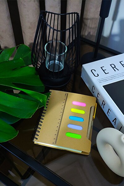 NotYaz Fantastik Notebook Kraft Set Cetvelli-kalemli