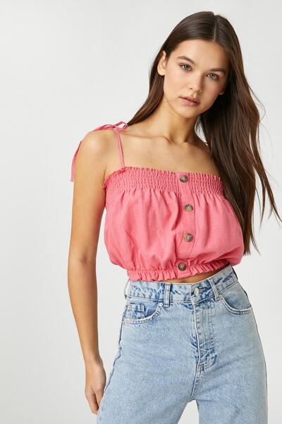 Koton Women's Pink Tank Top 1YAL38036GW
