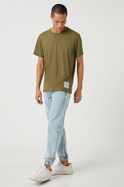 Koton Jogger Jeans Button Λεπτομερής βαμβακερή τσέπη