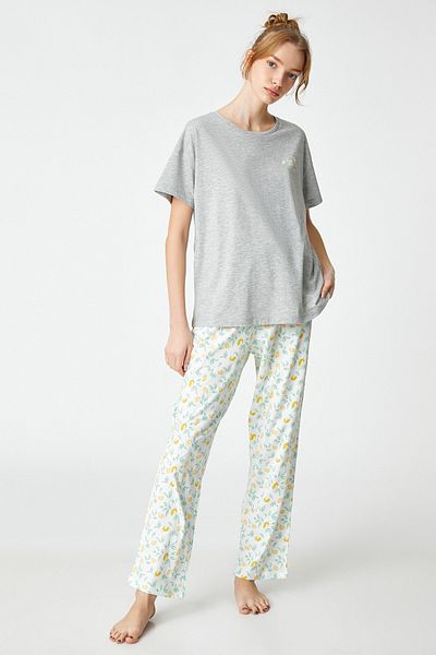 Koton Pyjama - Grau - Unifarben