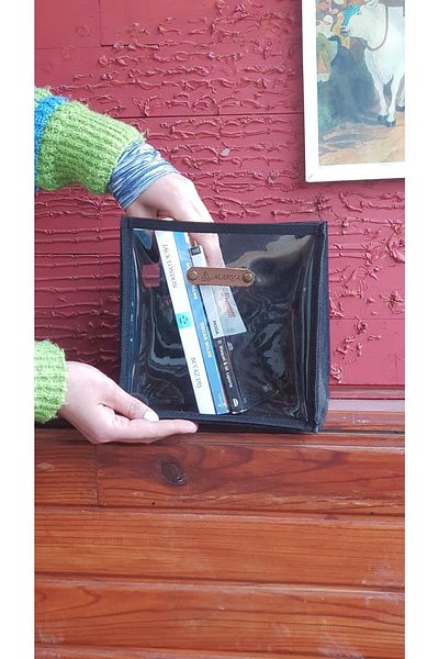 MARVA Front Side Transparent Storage Box Organizer Black Small Size