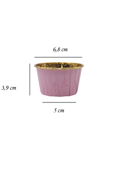 L'Opaline Muffin Kek Kalıbı Içi Gold Kaplama 25 Adet 50x39