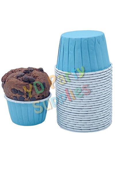 L'Opaline Muffin Kek Kalıbı Pastel Mavi Renk 50 Adet 50x39