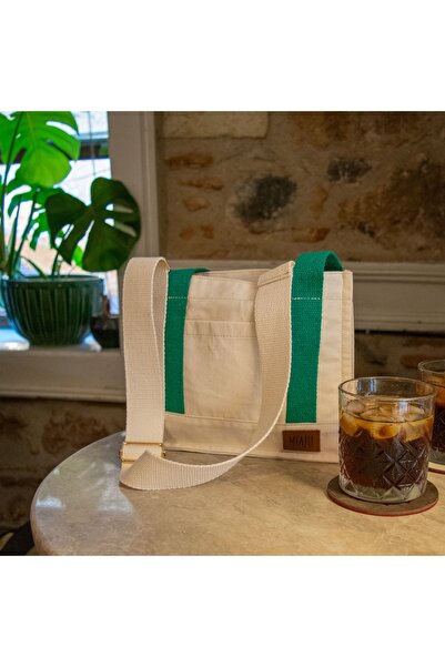 Miaju Askılı Kanvas Mini Tote Çanta, Yüksek Kalite Pamuk Kanvas Omuz Çantası,...