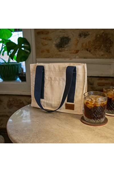 Miaju Askılı Kanvas Mini Tote Çanta, Yüksek Kalite Pamuk Kanvas Omuz Çantası, Günlük Mini Çanta