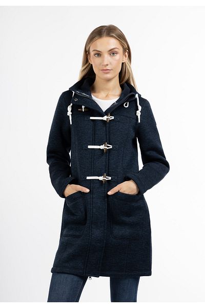 Dreimaster Maritim Strickfleece-Dufflecoat grassland