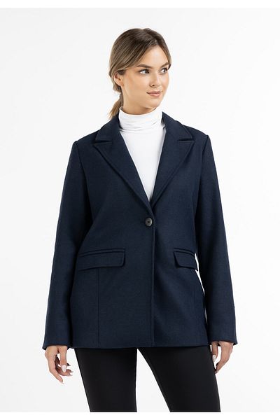 Dreimaster Klassischer Langer Blazer und Wollmischung in Blau