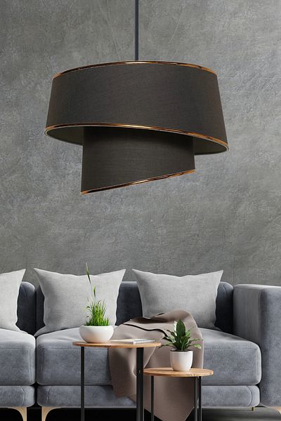EvLight Eftelya Asymmetric Pendant Lamp Chandelier Black Gold