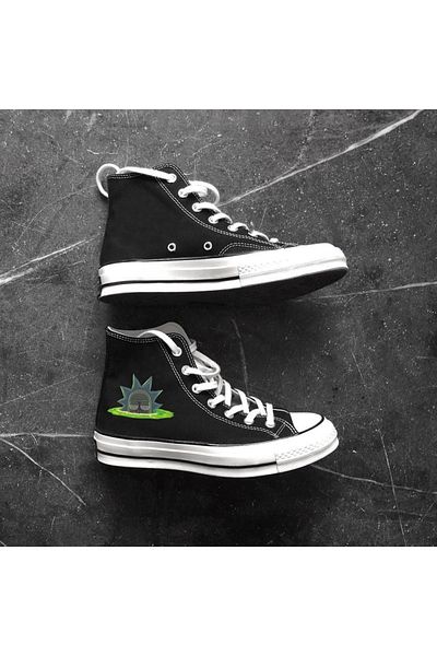 Touz R&M Rick Printed Black Unisex Canvas Shoes