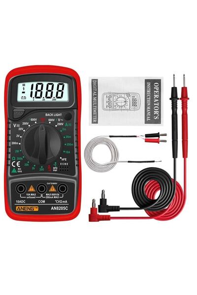 Genel Markalar AN8205C Dijital Multimetre AC/DC Ampermetre Volt Ohm Termokuplu Multimetre Test Cihazı...