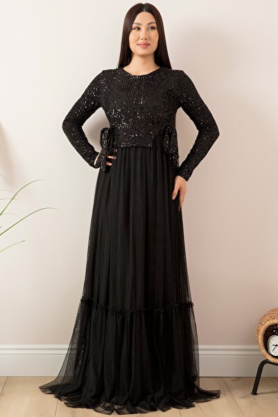 PULLIMM Сукня з паєтками та поясом для хустки 13054