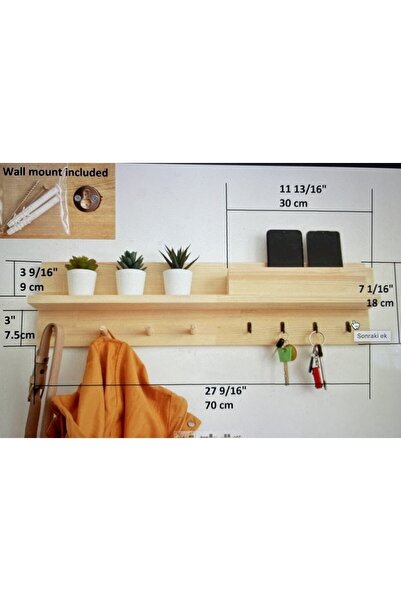 one design Ahşap Askılık Doğal Ahşap Masif Askılık