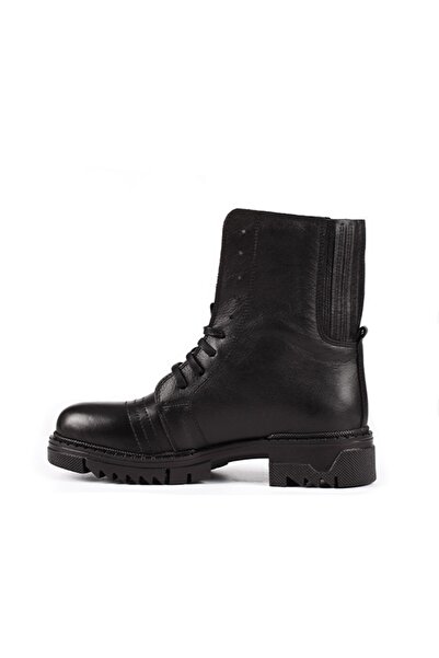 TOGO Siyah Hakiki Deri Kadın Postal Bot