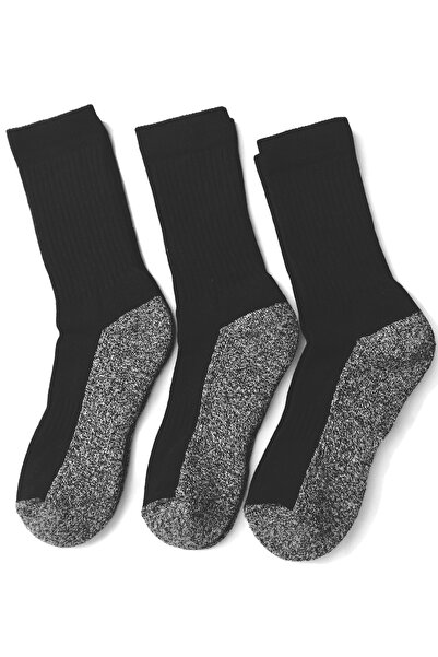 UNLIMITED LEGWEAR 3lü Ekonomik Paket Unisex Pamuklu Spor Siyah Çorap