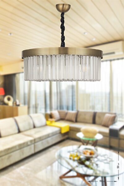 Avizemoda Desina 50'lik Kristal Taşlı Lüks Avize Eskitme Kaplama