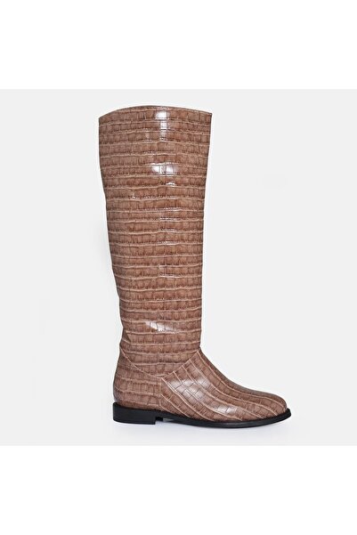 37Numara Büyük Numara Kadın Çizme 41-42-43-44-vizon Croco