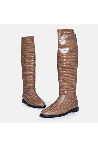 37Numara Büyük Numara Kadın Çizme 41-42-43-44-vizon Croco
