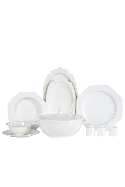 KORKMAZ Mavera Collection New Bone 60 Parça Yemek Takımı Sade