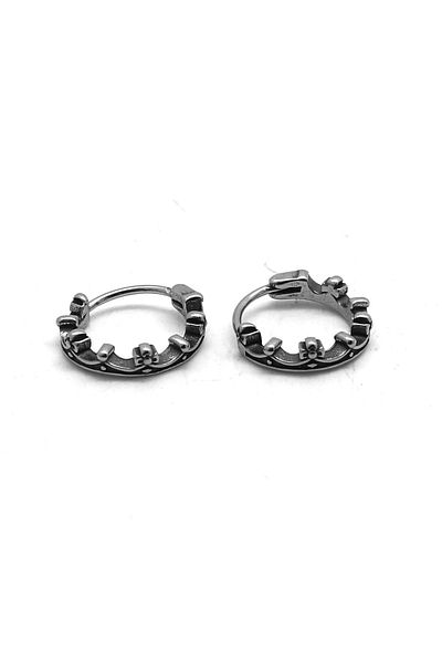 Viking Design Thin Hoop Snap 316l Steel Men's Earrings