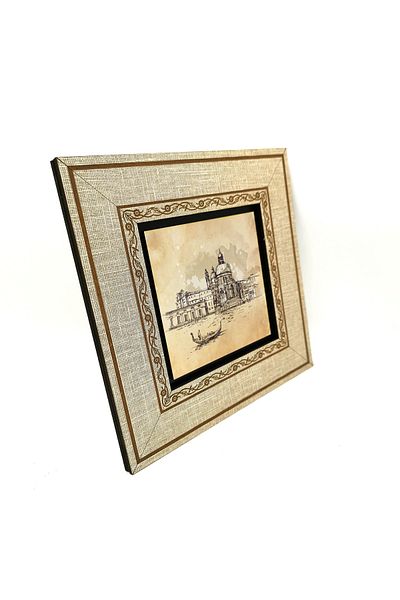 BAKSEPETE Tablou cu cadru MDF imprimat cu imaginea Veneției 20cmx20 cm Krt-050