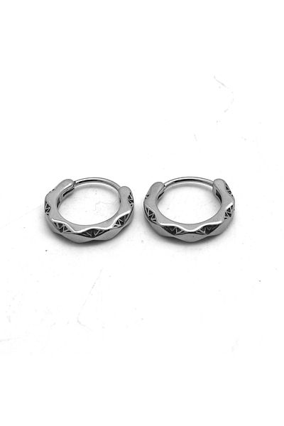 Viking Tribal Striped Fine Processing Ring Snap-on 316l Steel Men's Earrings