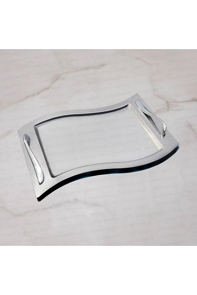 Nehir Lara 2 Liter Stainless Steel Tray Tea and Coffee Tray - Serving Tray 2 Sizes