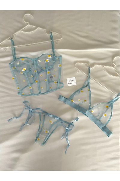 MH Moony Homewears Σετ εσωρούχων 3 τεμαχίων με μπλε μάτια