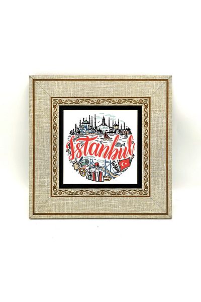 Sadrazam Istanbul Locuri simbolice Pictură imprimată cu cadru MDF 20cmx20cm Krt-032