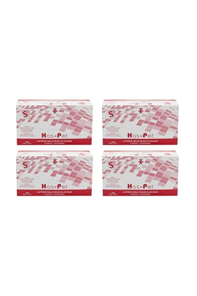 Has-Pet قفازات هاسبيت اللاتكس البودرة - مقاس S × 4 قطع