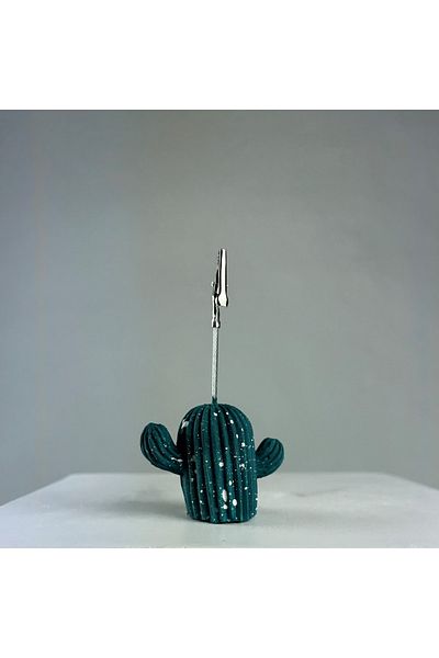 oasis decoration Dark Green Cactus White Splash Note Holder