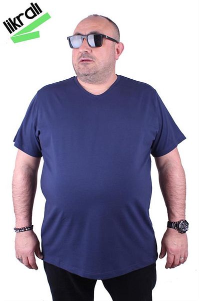 Starbattal Tricou de bază cu decolteu în V din Lycra pentru bărbați 11170 Marine